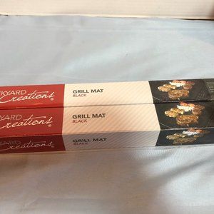 NEW LOT of 2 Backyard Creations Black Grill Mats 15 3/4" x 13" Ea #MND